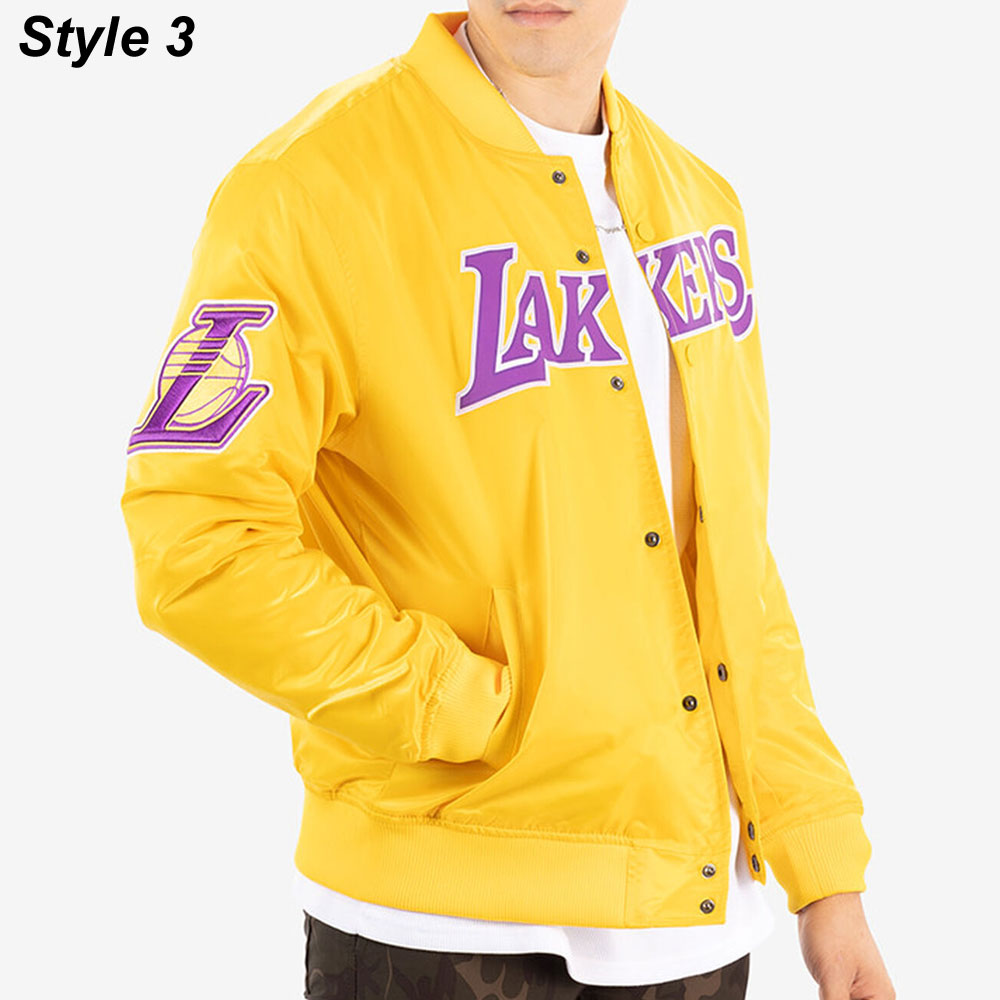 Starter Bomber Satin Los Angeles Lakers Yellow Jacket - Jackets