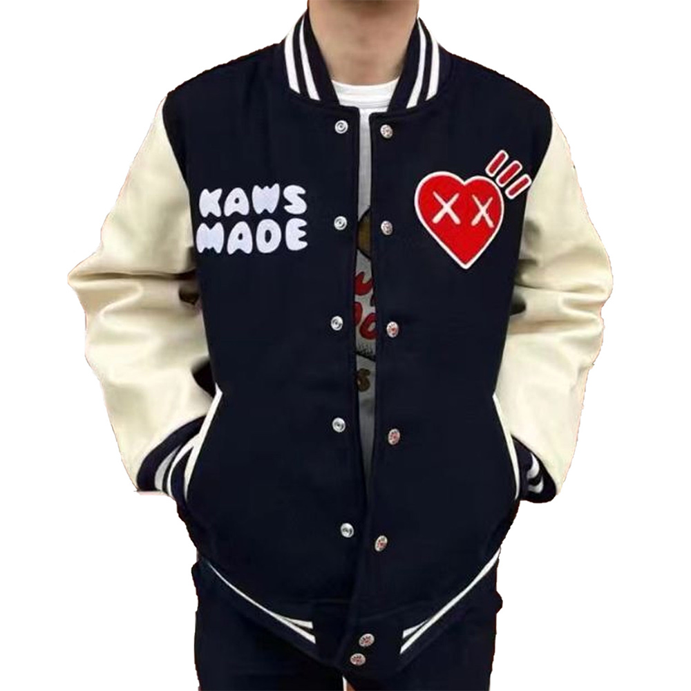 Wool/Leather Human Made Kaws Varsity Jacket - Jackets Masters