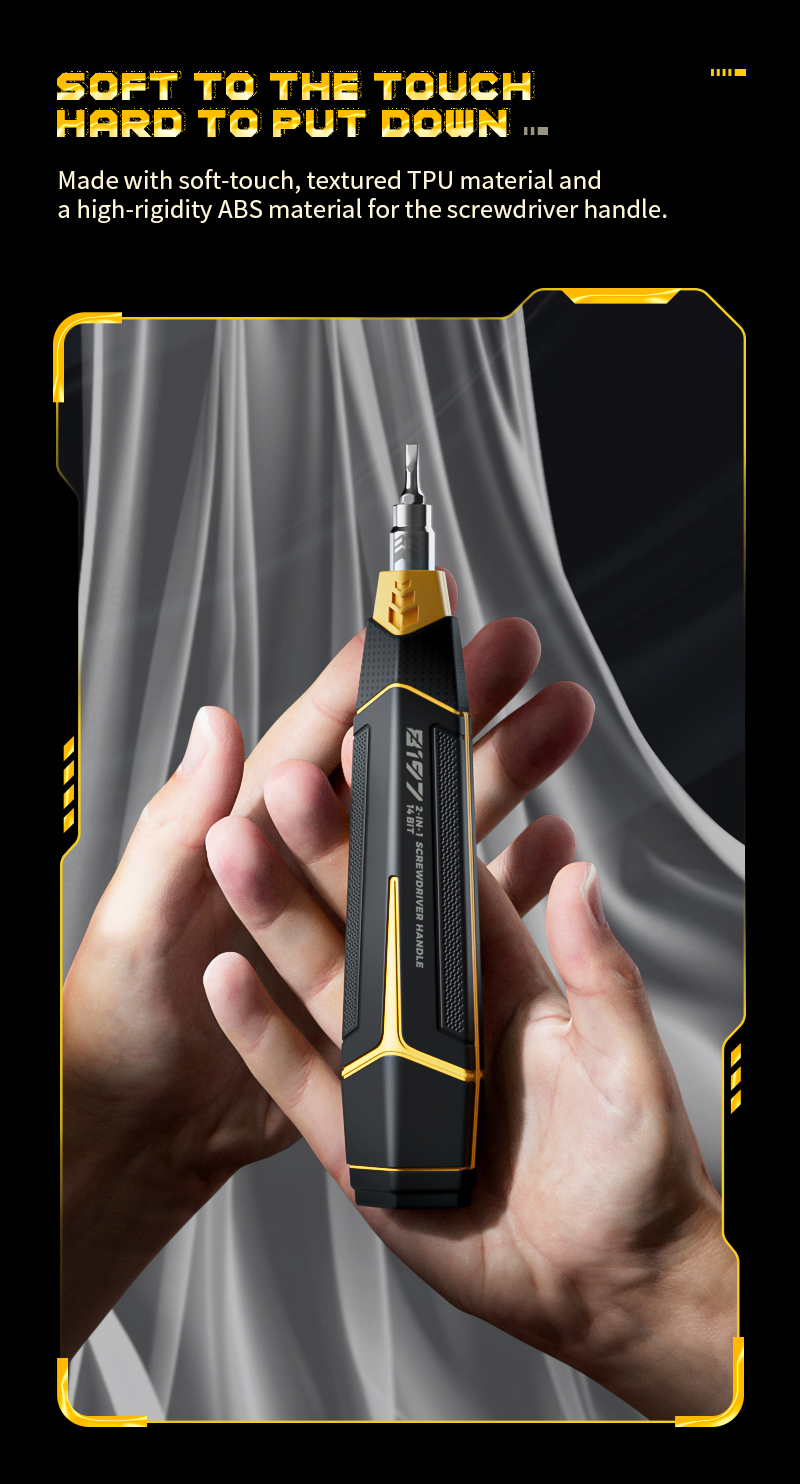 16 in 1 Magnetic Manual Screwdriver Set with 14 Bits - Jakemy