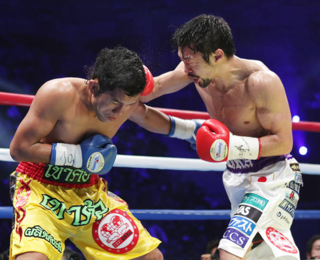 IBFライトフライ級タイトル戦の10回、サ…：ボクシング 八重樫東