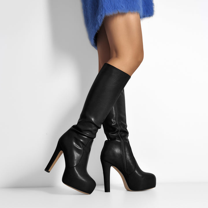 Platform High Heel Zipper Knee High Boots – Onlymaker