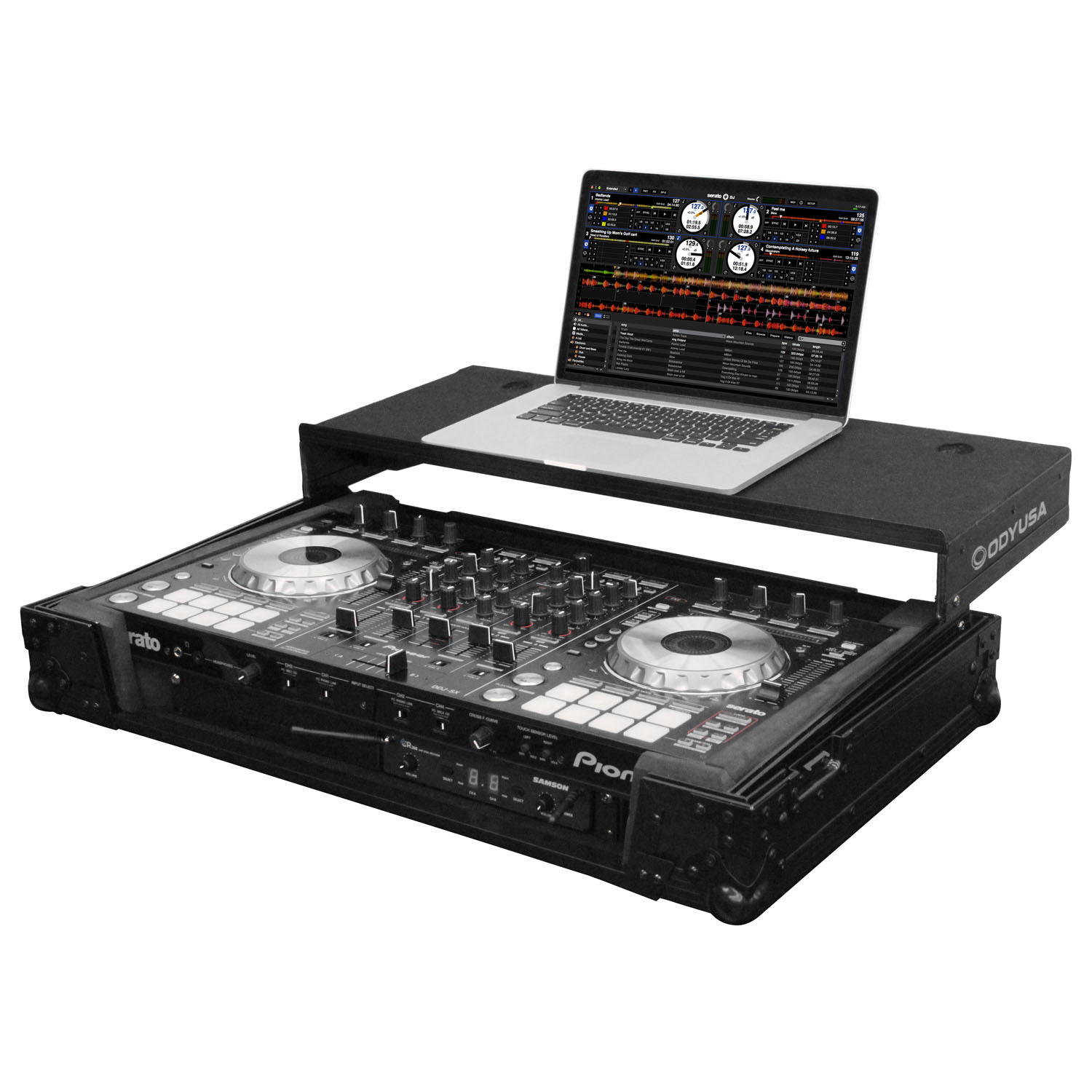 Black Pioneer DDJ-RX / SX / SX2 / SX3 Flight Case with Bottom 1U