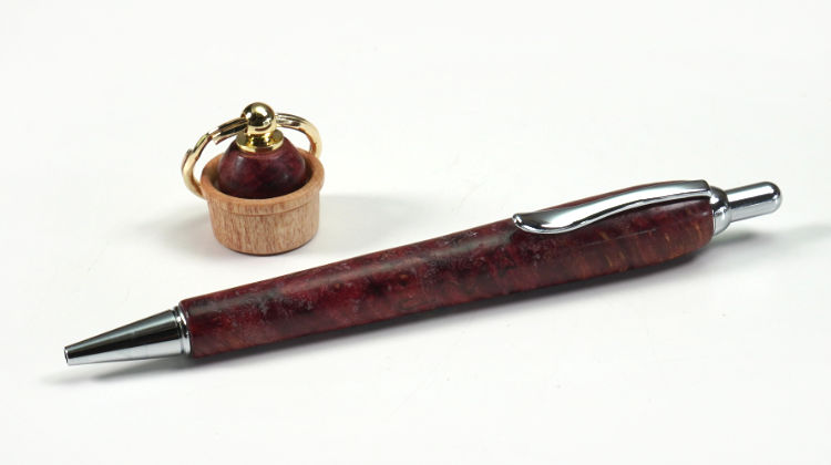 スタビライズドウッド・ペン生地 メープルバール・赤 | つくる人を