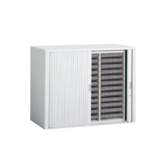 4H01TS-ZA75 オカムラ レクトライン 上下兼用シャッター書庫浅型 幅800