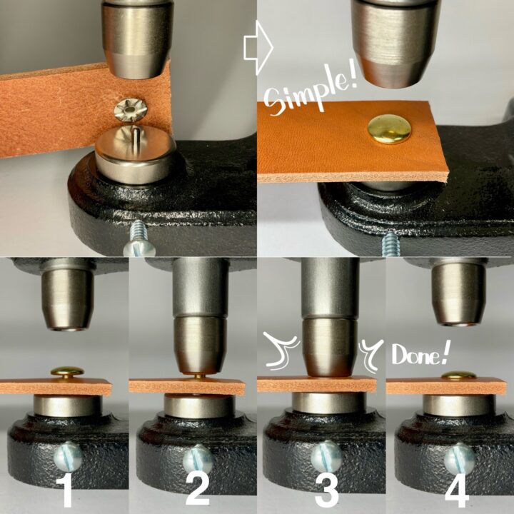 片面カシメ (大/ 9mm) 黒ニッケル【Peacock】｜製品紹介｜レザー工具