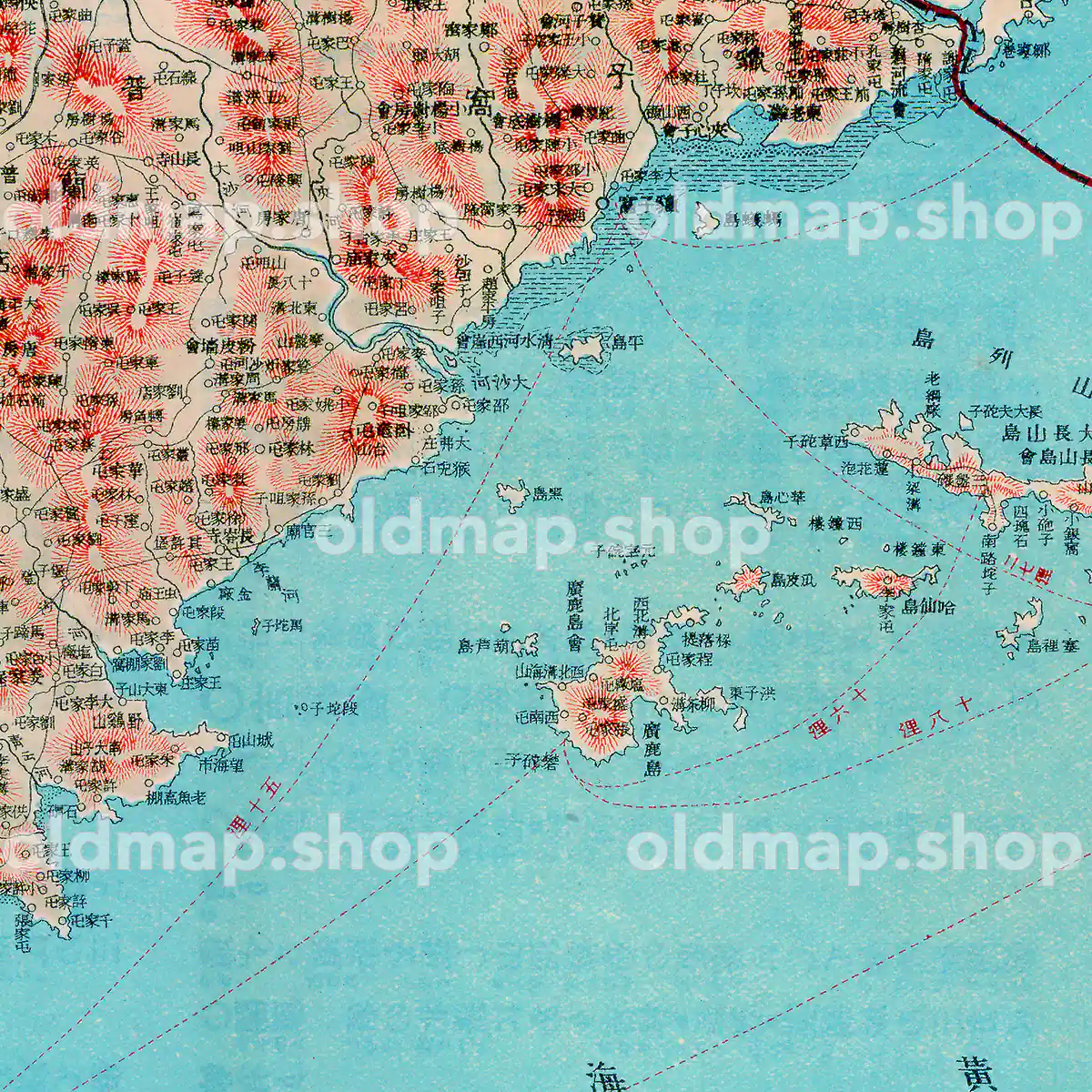 関東州全図 大正8年(1919) – 金刺分県図 古地図 古地図素材データの