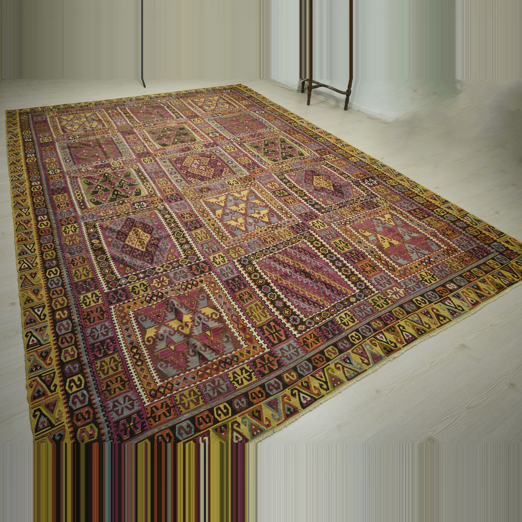 Nineteen Century Antique Sivas Zara Kilim Rug - Turkish Kilim Rug