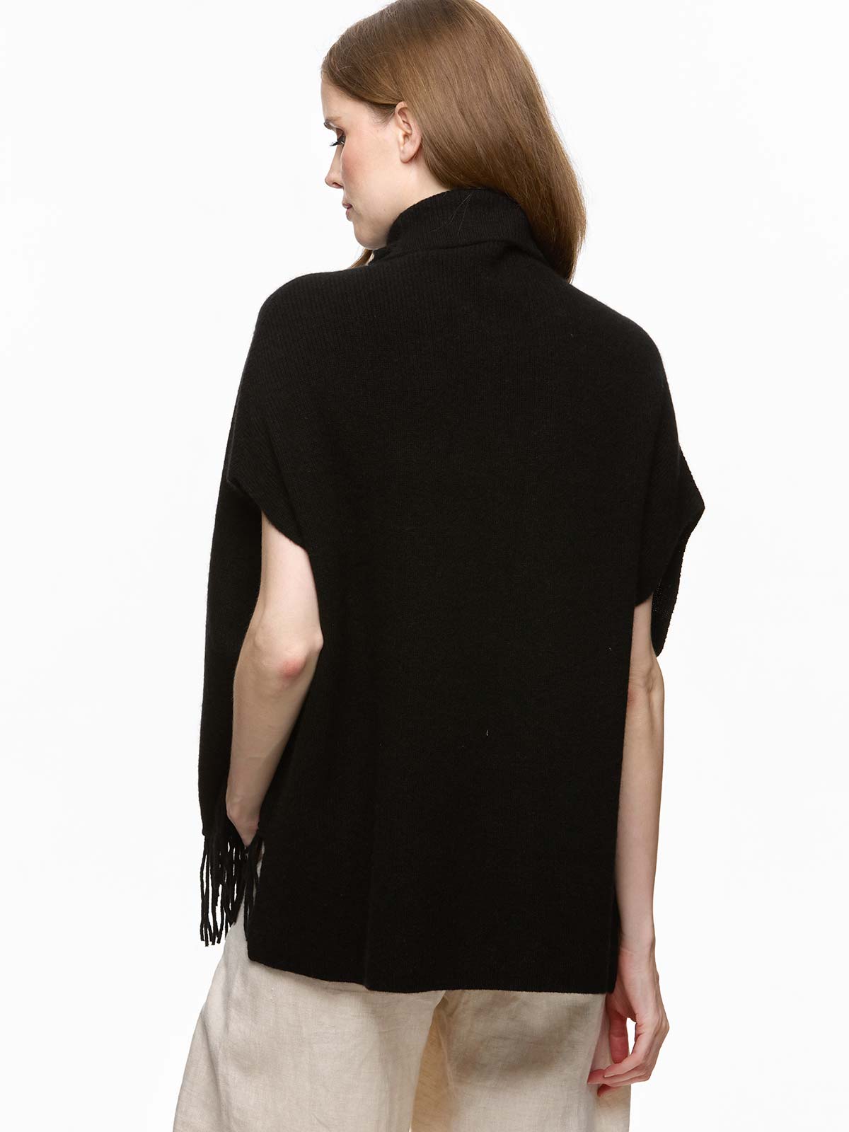 Cashmere Vest | Black Oversized Cashmere Vest | Ovcio