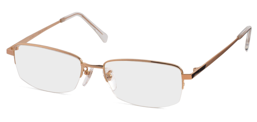 18金ピンクゴールド ハーフリムメガネ MN02TKK CH5681 | トリプル銀座