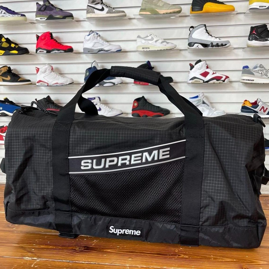 Buy Supreme Reflective Logo Duffle Bag Black 42L online in