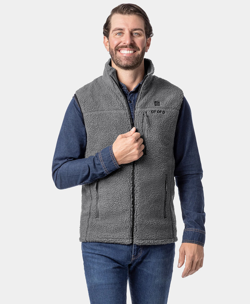 Men's Heated Recycled Fleece Vest | 4 Heat Zones | ororo®