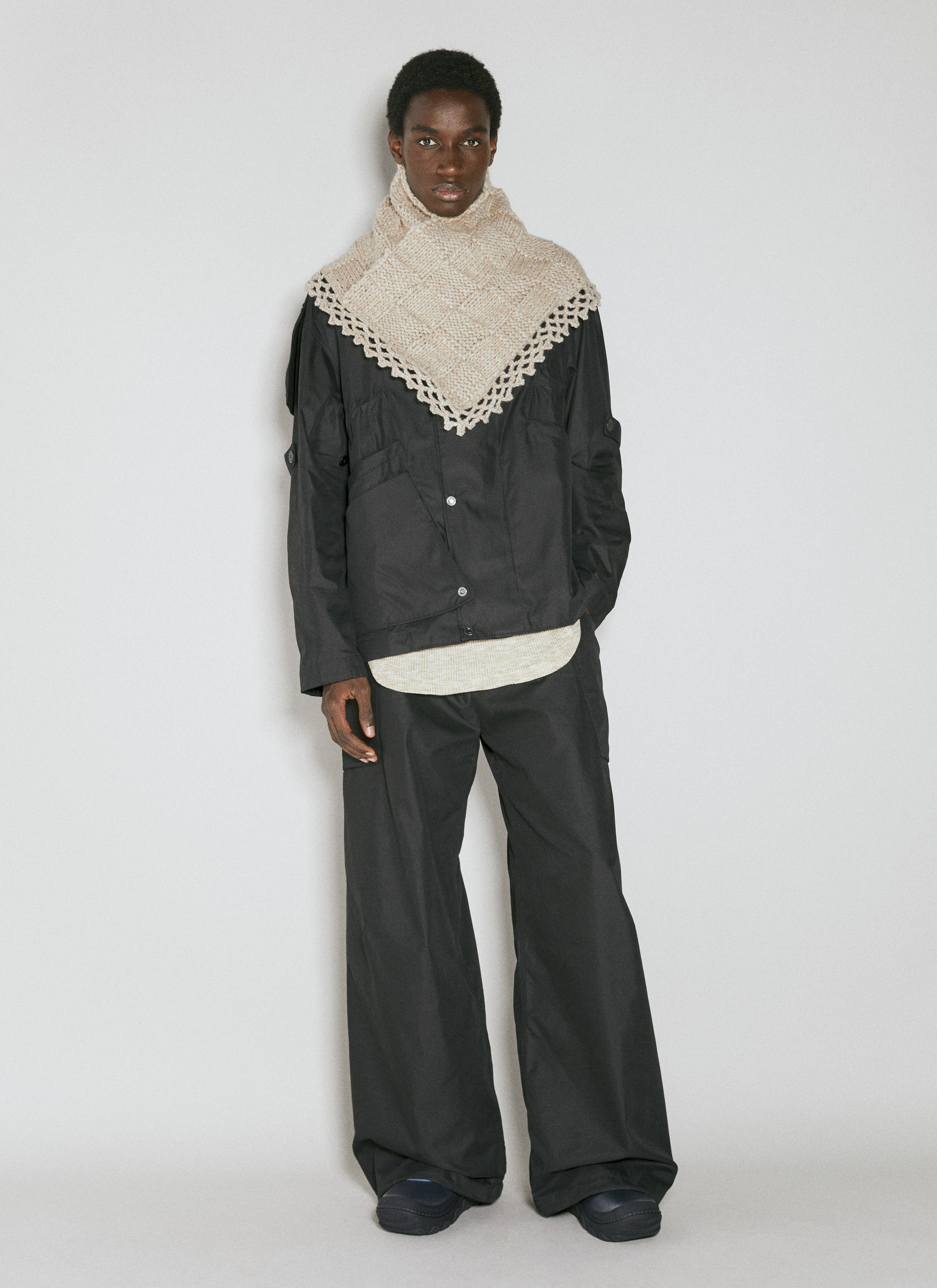 Kiko Kostadinov Men's' Apasia Crochet Scarf in Beige | LN-CC®