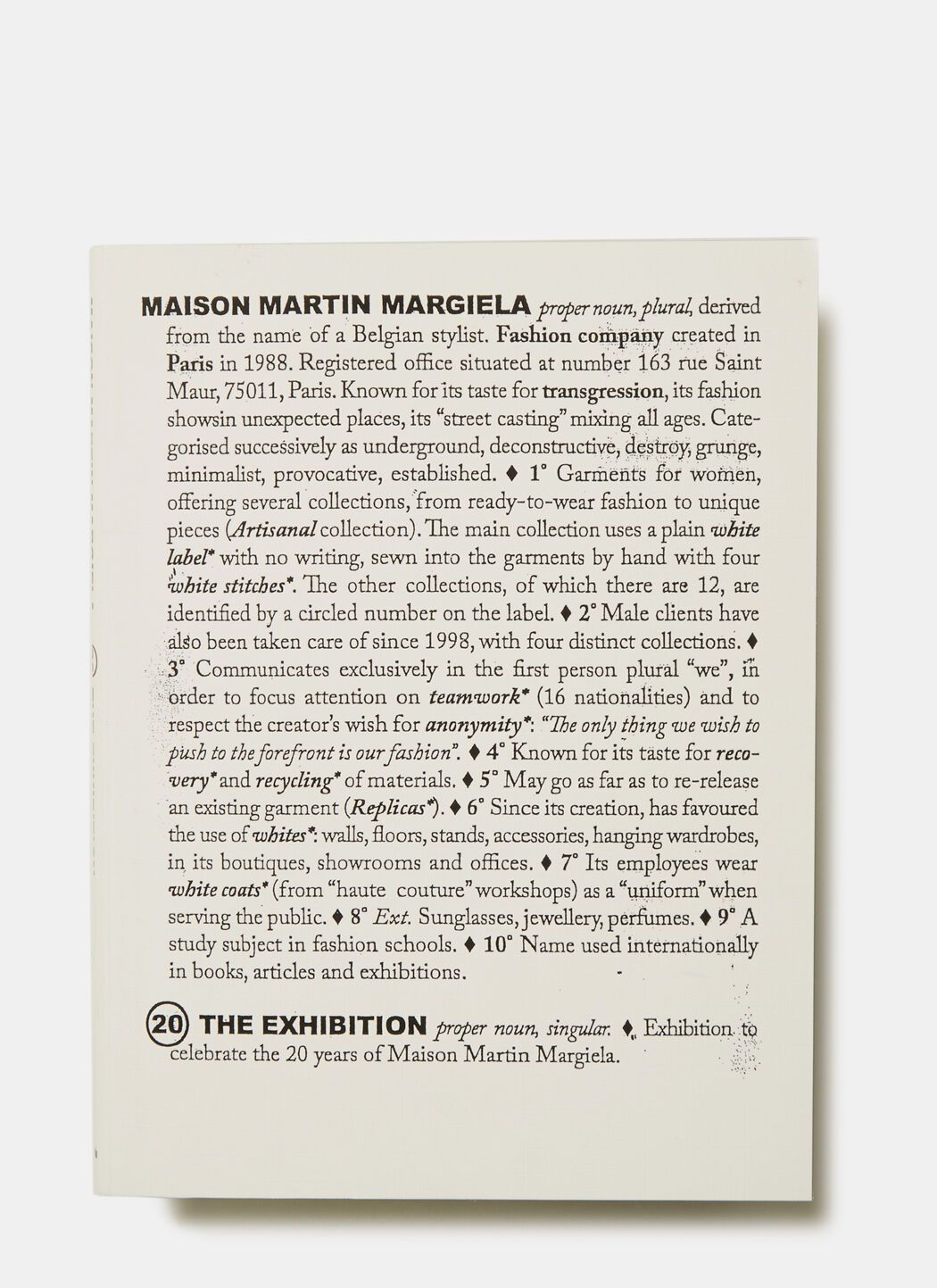 Maison Martin Margiela: 20: The Exhibition | LN-CC