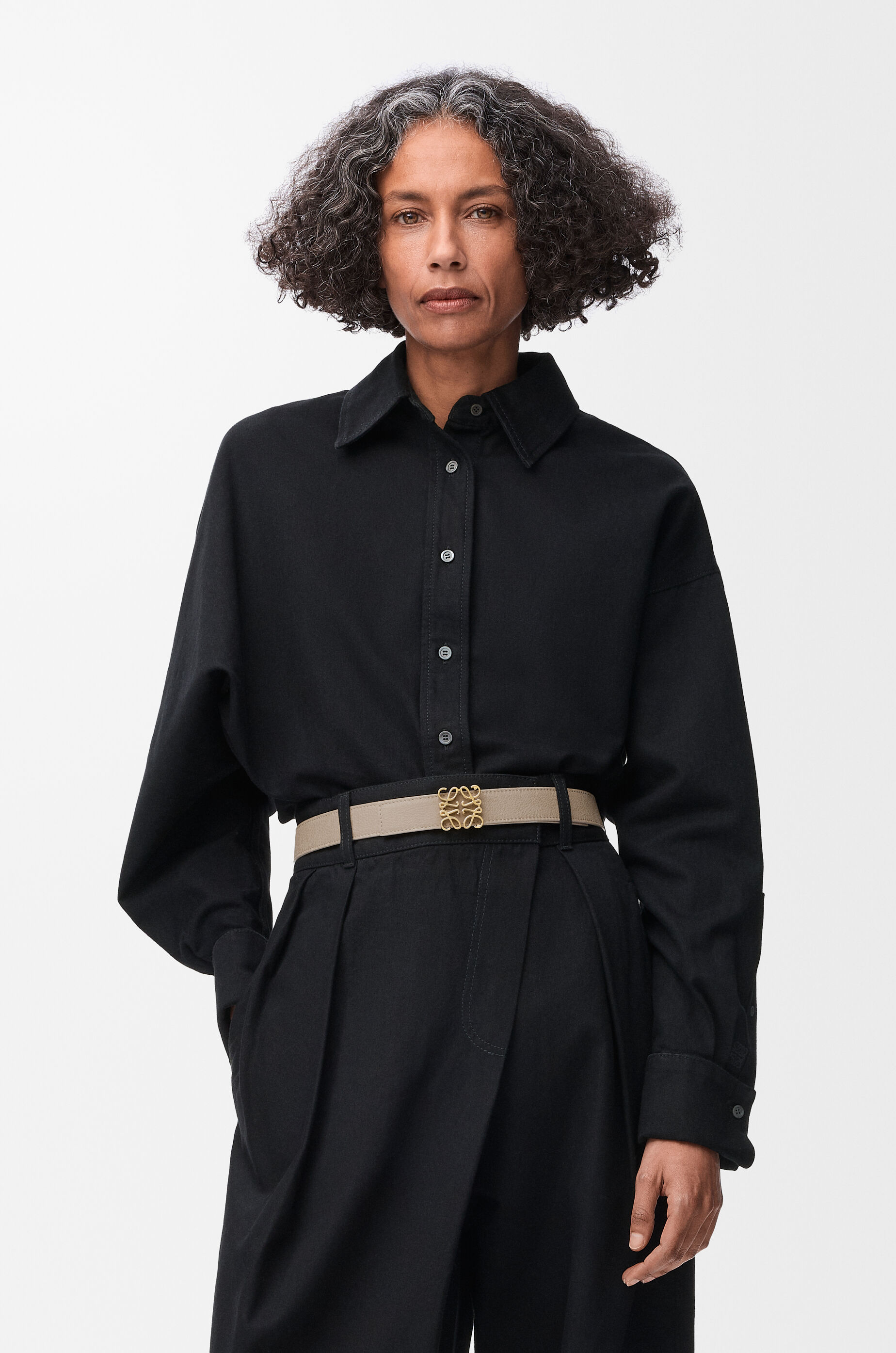 リバーシブル アナグラム ベルト（サプルグレインカーフ） ベージュ