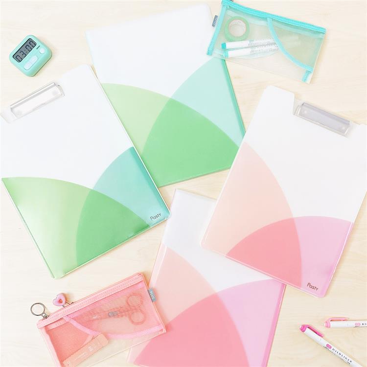 パスティ クリアファイルA4 20ポケット ピーチピンク(ピーチピンク