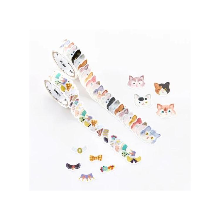 1枚ずつめくれるマスキングテープ おきがえねこ: ステーショナリー