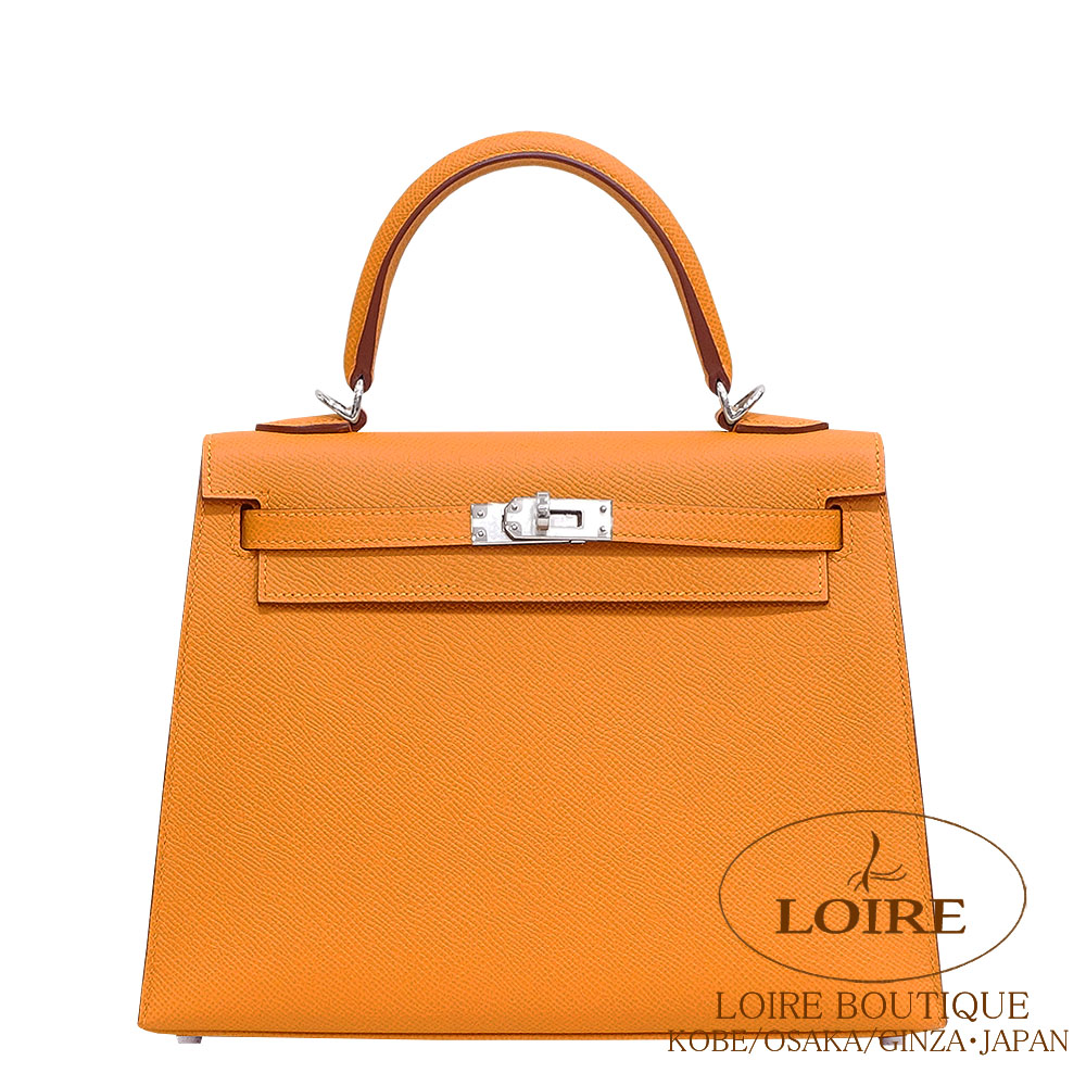 エルメス ケリー25 空箱・付属品一式／正規店購入品 エルメス ケリー 25 ノワール ボックスカーフ シルバー金具 B刻印