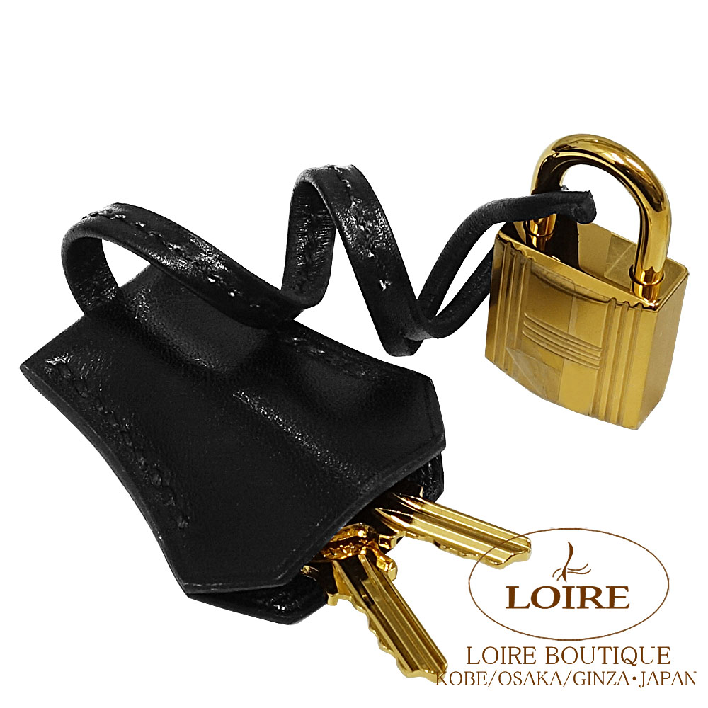 HERMESボリード/バーキン25/スカーフ/置物用の純正ボックス エルメス ケリーミニ/外縫い ブラック ボックスカーフ シルバー金具