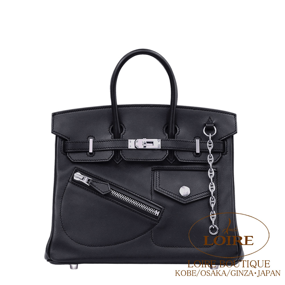 エルメス　バーキン25㎝用箱 エルメス バーキン 25 セリエ ブラック ボックスカーフ レディース