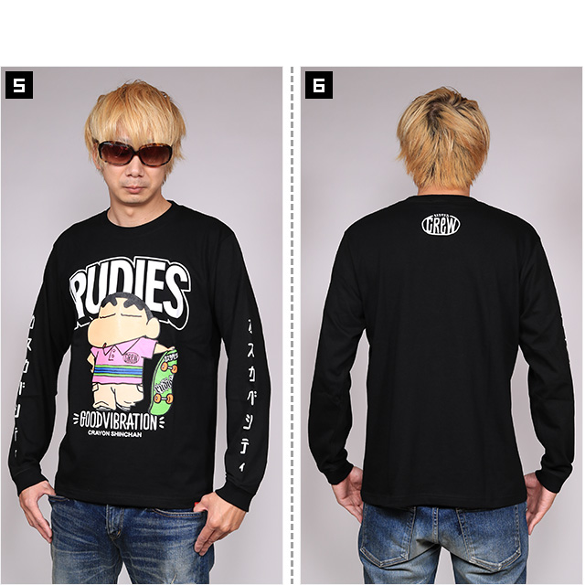 ルーディーズ) RUDIE'S×CRAYON SHINCHAN SKATE LS-T (LS:TEE)(85663-BK