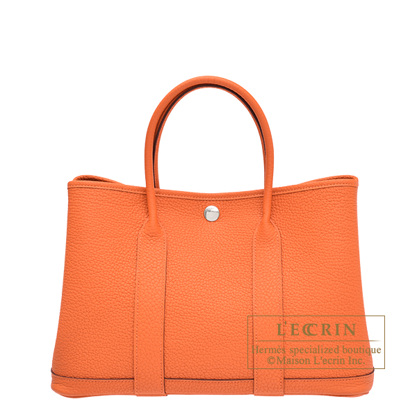 エルメス ガーデンパーティ30/TPM オレンジ ネゴンダ シルバー金具