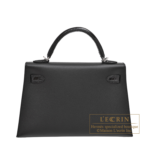 エルメス ケリーミニタッチ/外縫い ブラック マダム/ クロコダイル