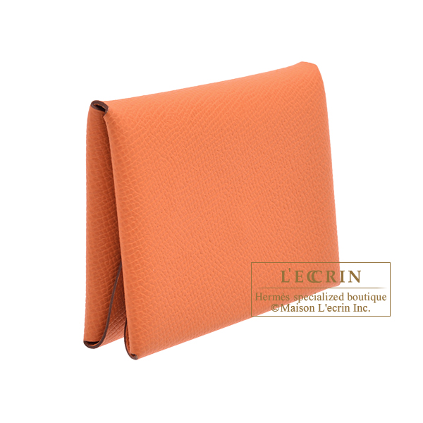 エルメス カルヴィ デュオ オレンジ ヴォーエプソン シルバー金具