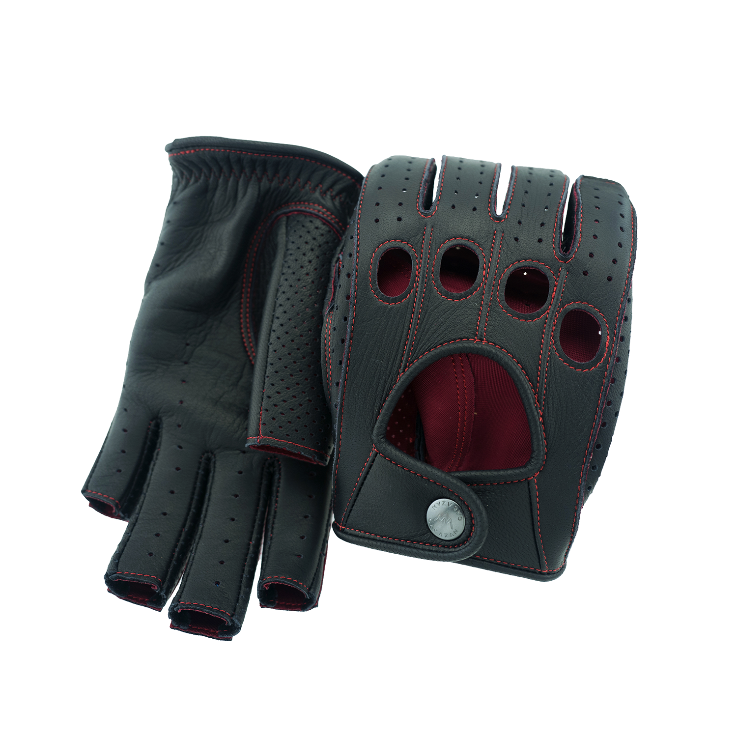 CACAZAN（カカザン）Driving Gloves / DDR-070L Black(Redステッチ