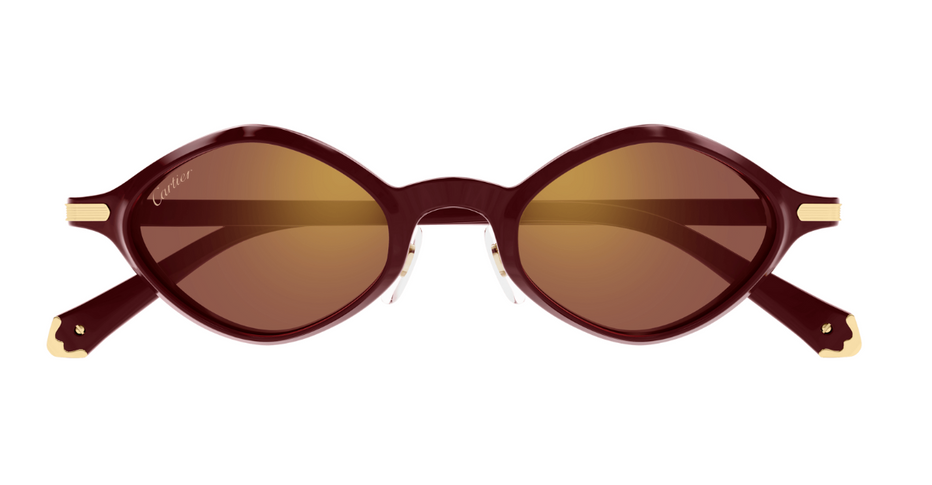 Cartier CT0540S 003 - Square luxury sunglasses with brown frames