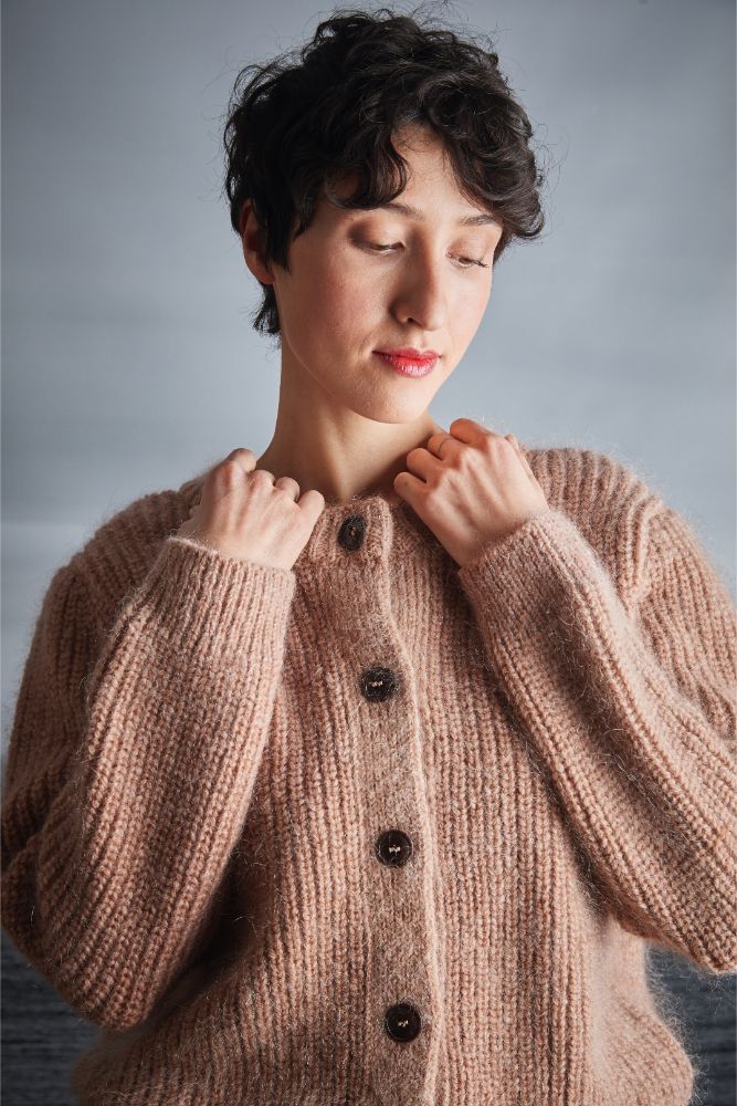 Light Pink Charlotte Cardigan | Sustainable Mohair