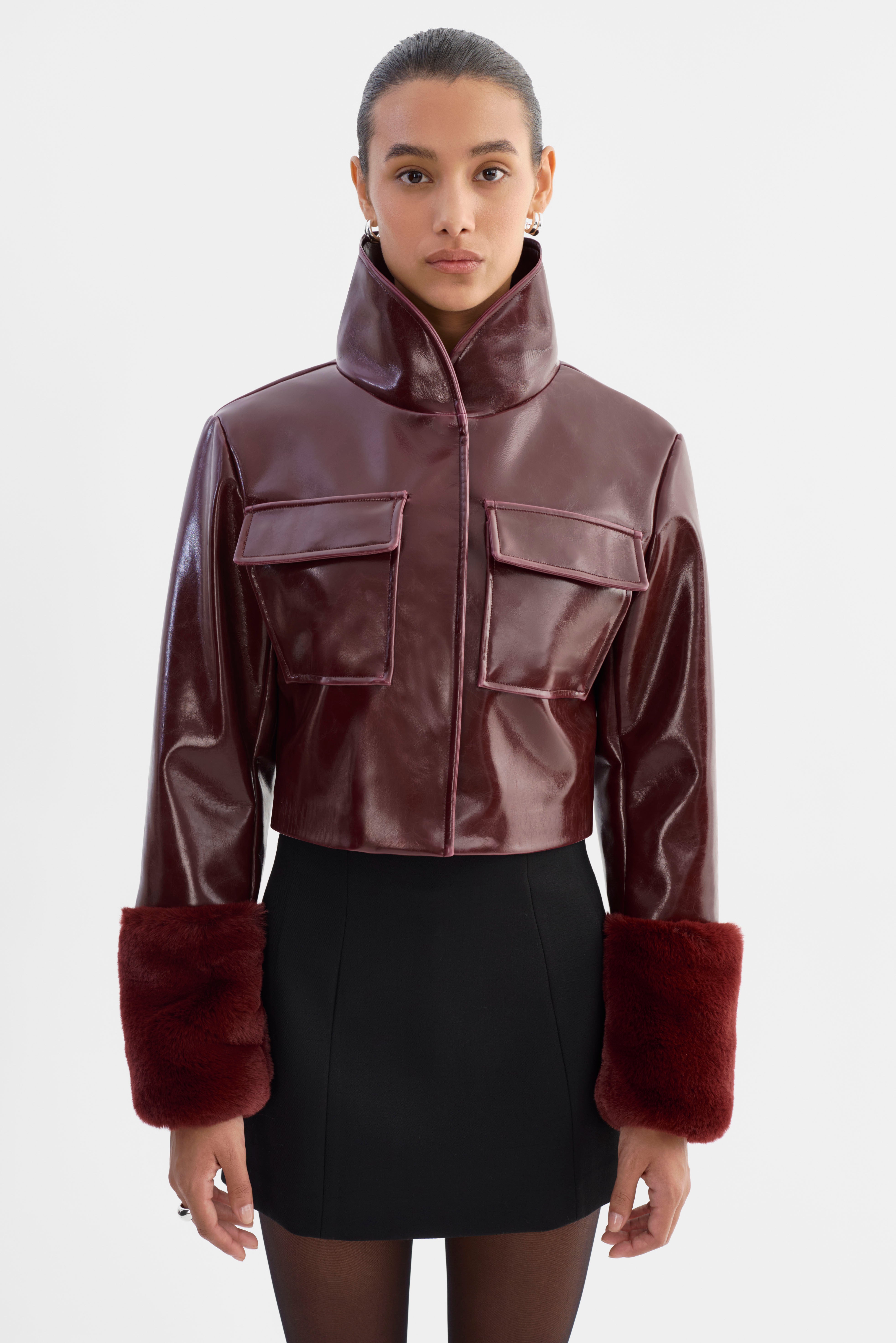 HEDDA | Cropped Faux Leather Jacket – LAMARQUE