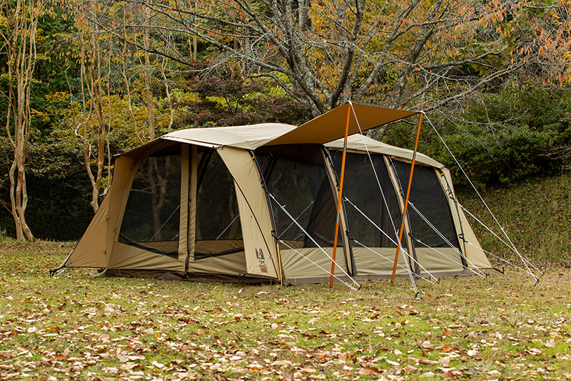 数量限定】人気トンネル型2ルームテント「アポロン」にT/Cバージョンが