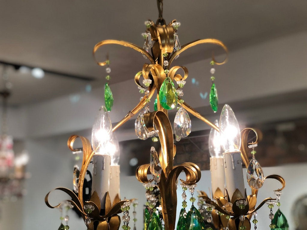 シャンデリア グリーン | ロイズ・アンティークス | ヨーロッパの