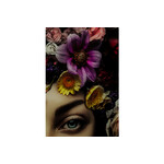 廃番】フラワーアートレディ80x80cm ガラスアート * - アート