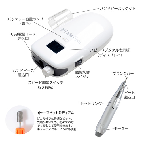 PRE GEL | レクシアスピンN ネイルマシーン ホワイト | ライフ