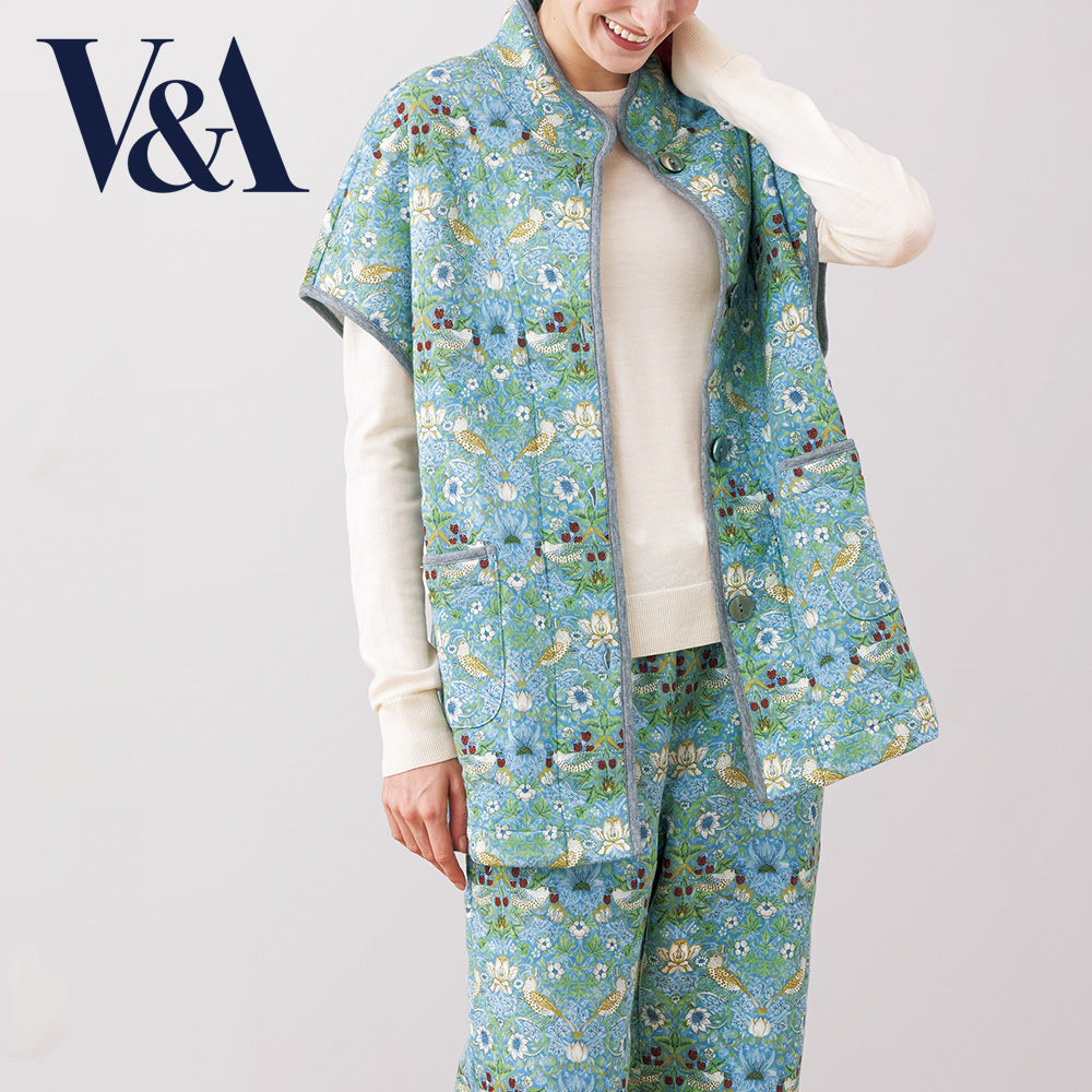 V＆A キルティングロングベスト／いちご泥棒／当社限定モデル | ライト
