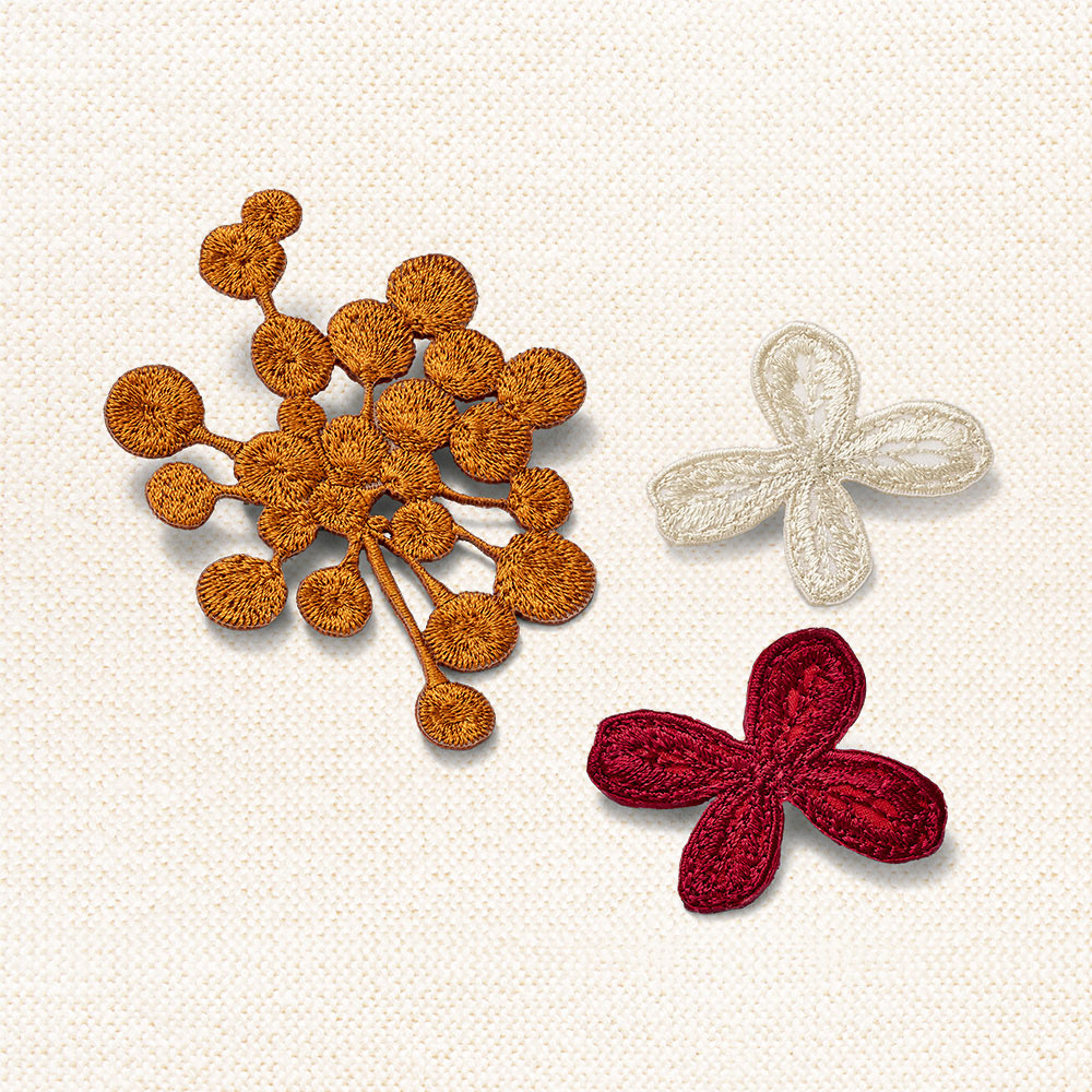 ga.la 刺しゅうブローチ／3点セット | ライトアップオンラインストア