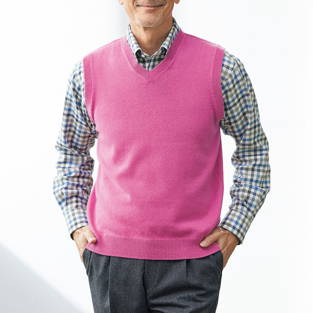 Hkd カシミヤの洗えるベスト | ライトアップオンラインストア