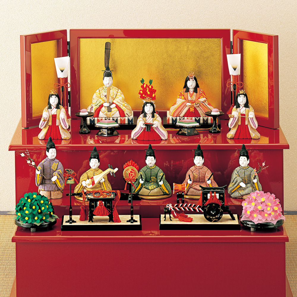 真多呂人形 桃園雛十人揃（収納式） | ライトアップオンラインストア