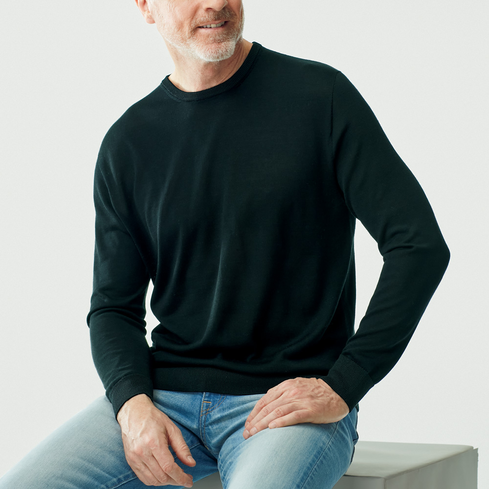 ラグログ 洗える度詰めシルク・クルーネックセーター | ライトアップ