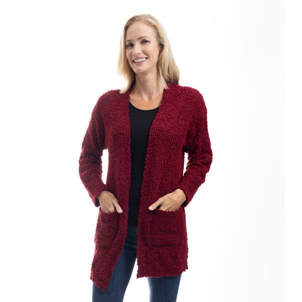 CozyLux Chenille Open Front Cardigan – Linda Anderson
