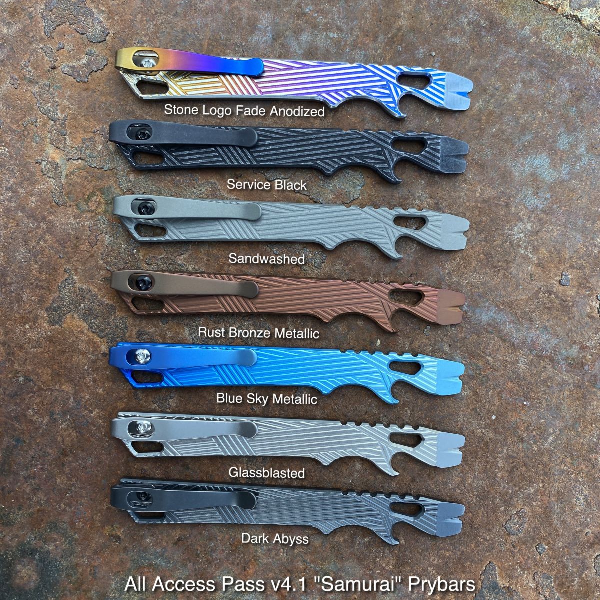 USA Made EDC Prybar Tool All Access Pass v4.1 Samurai Design