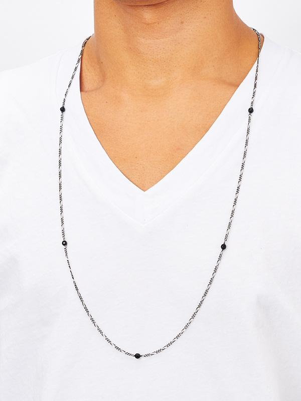 フィガロチェーン × オニキス ロングネックレス｜MARS（マーズ）