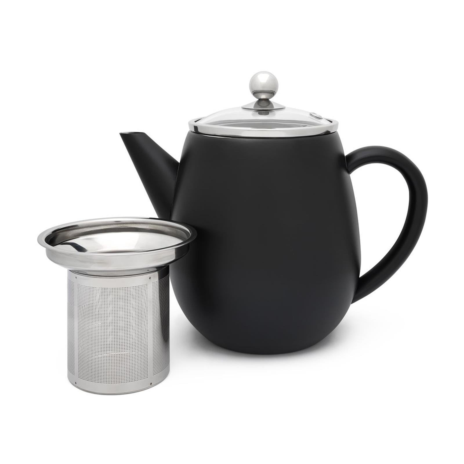 Bredemeijer schwarze doppelwandige Teekanne 0.5 Liter mit