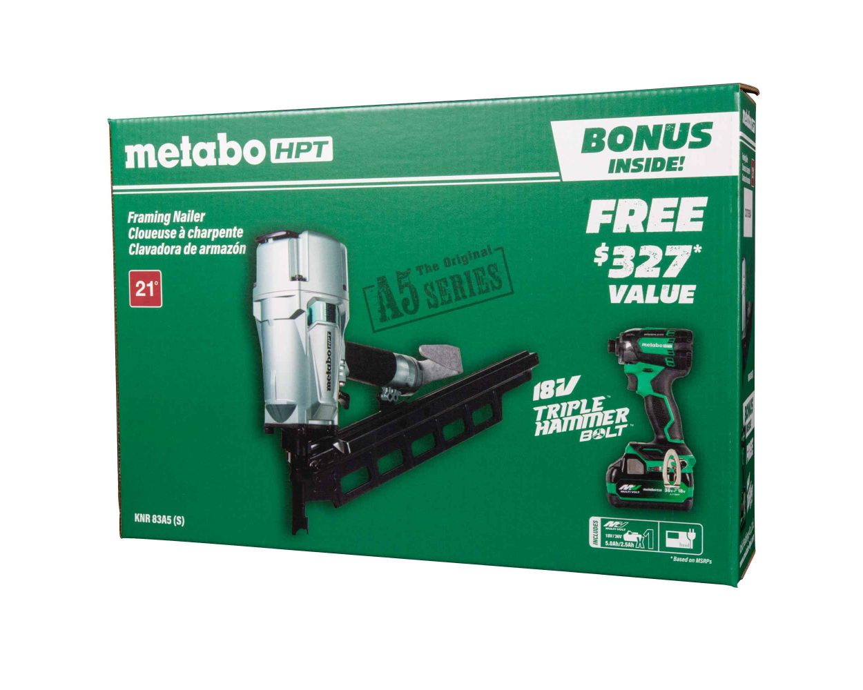 Hitachi Pro Bundle 3-1/4 Inch 21° Plastic Collated Framing Nailer