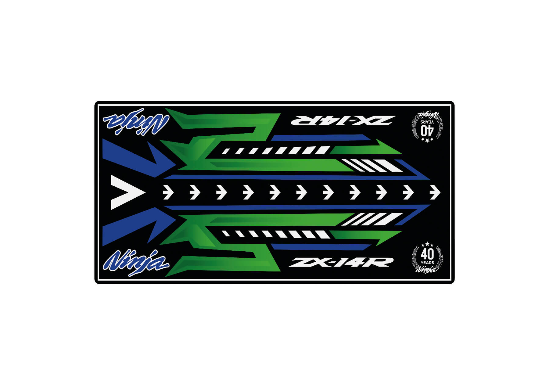 Motorcycle Mat for Ninja ZX-14R 40th Anniversary