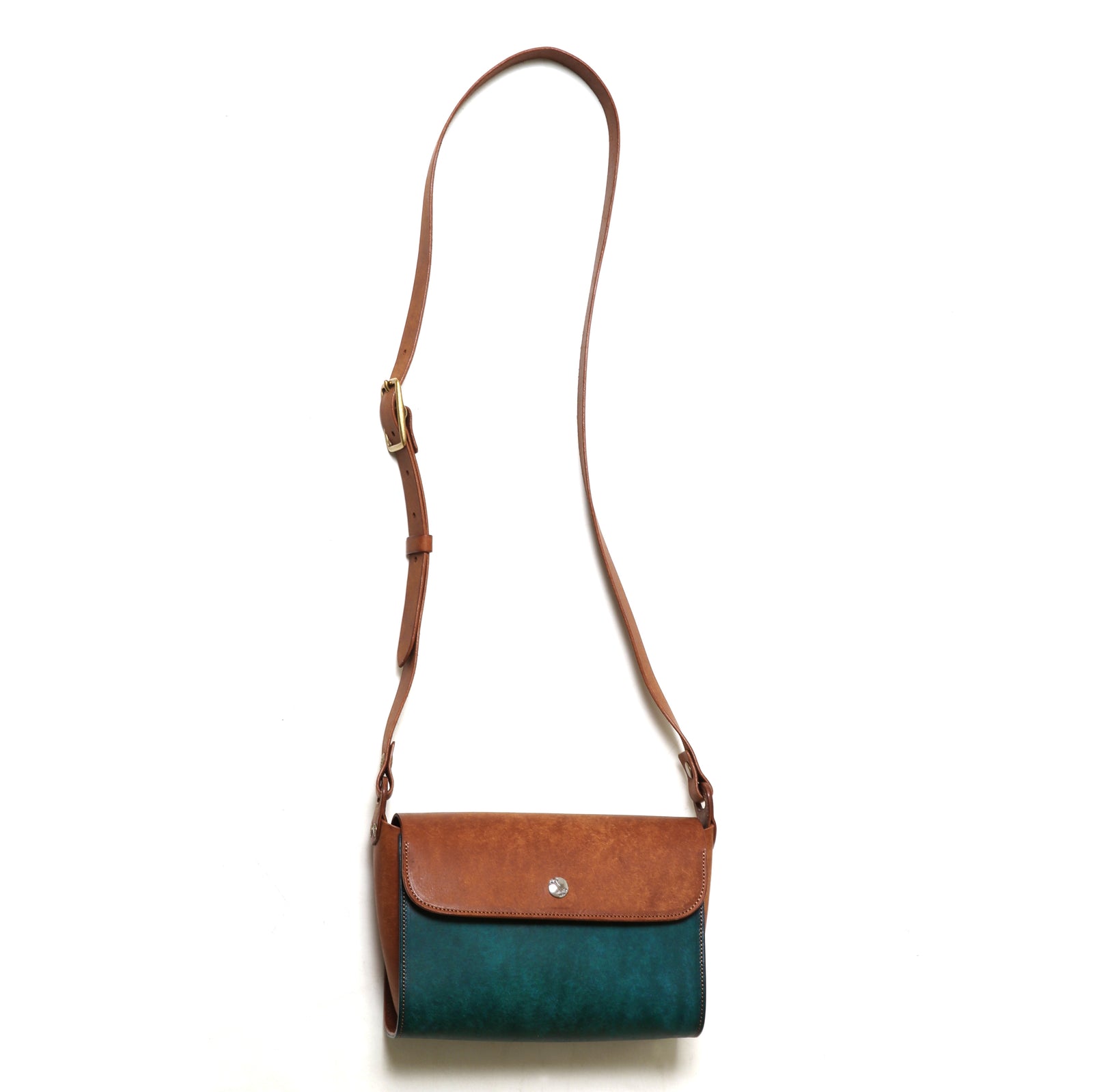 BAG71 ≪BLUE≫ ITALIAN COW LEATHER FLAP MINI SHOULDER BAG フラップ