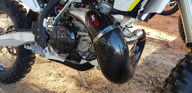 Tekmo Racing カーボン2ストチャンバーガード カーボンエキゾースト