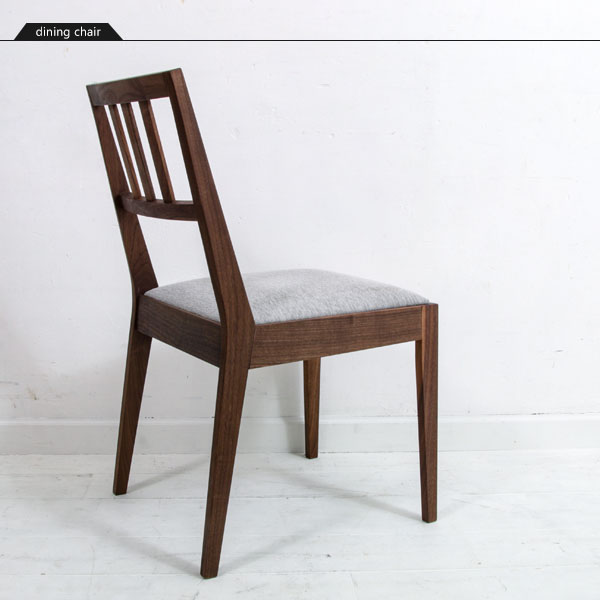 受注生産】国産ウォルナットトリノダイニングチェア 座面グレー 椅子