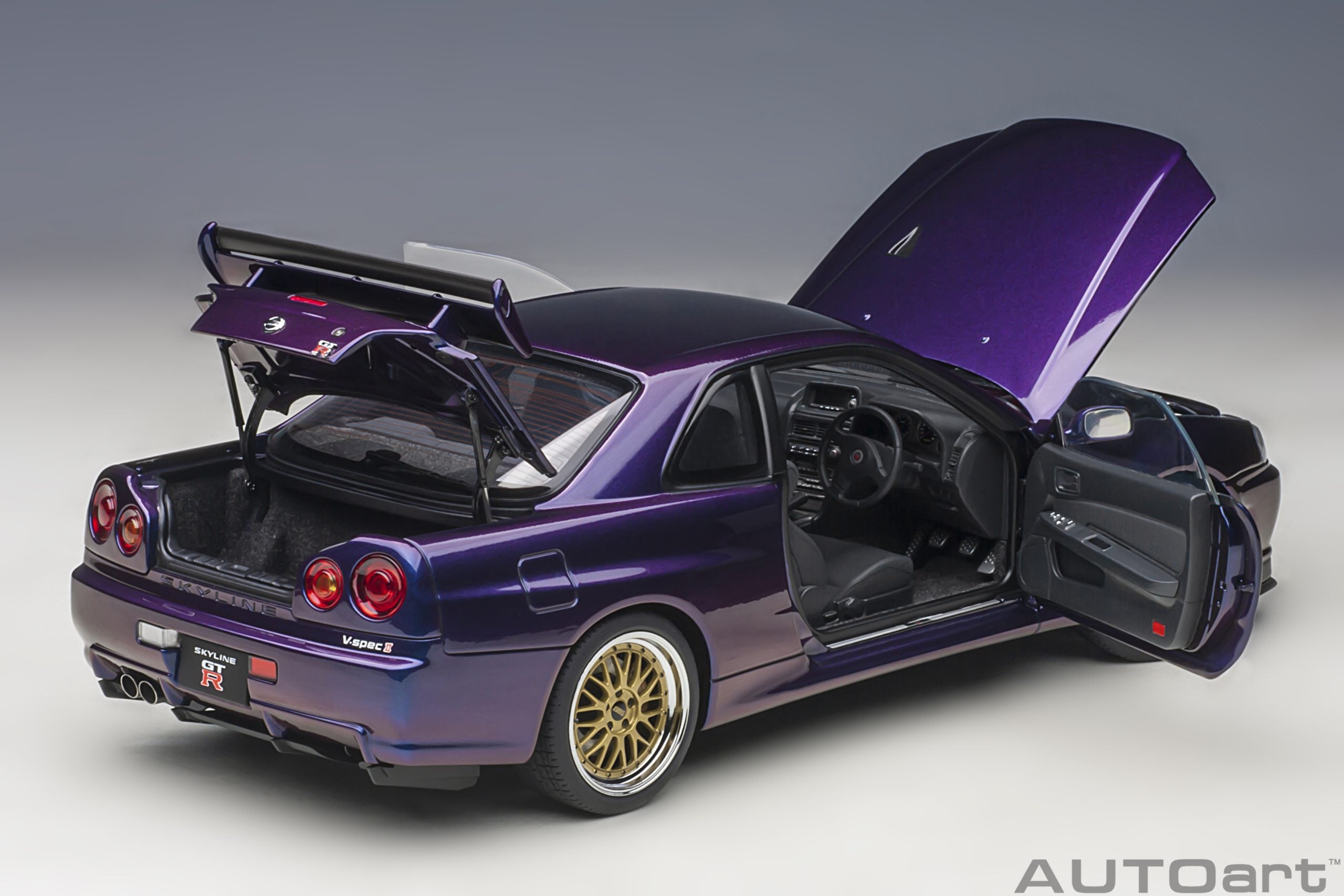 AUTOart 1:18 Nissan Skyline GT-R (R34) V-Spec II in Midnight